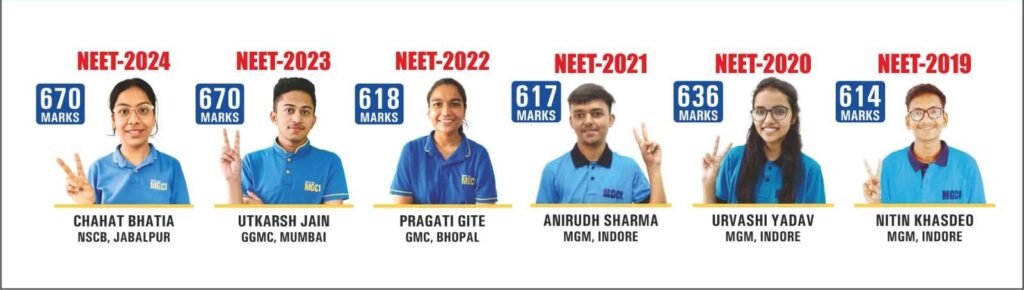 MGCI NEET toppers year wise result