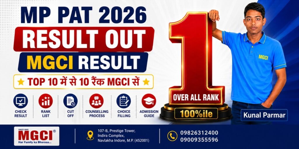 Kunal Parmar MP PAT Rank 1 MGCI Indore Best PAT Coaching in indore